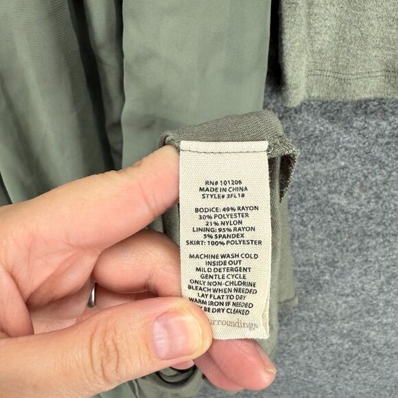 Soft Surroundings Dress Women PS Petite Gray Shift Midi Lined Rayon Long Sleeve - Picture 4 of 6